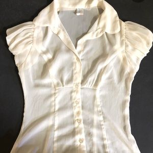 Aqua- Cream blouse